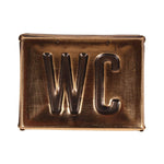 blechschild WC messing