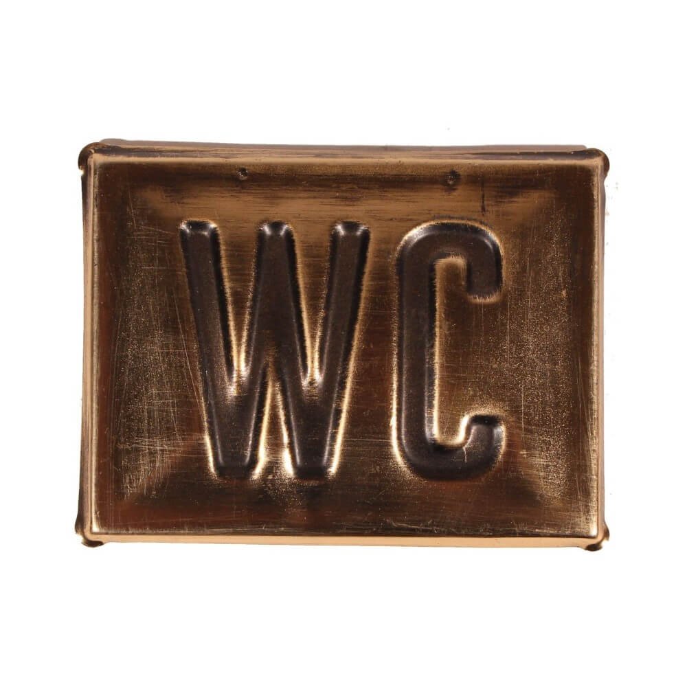 blechschild WC messing