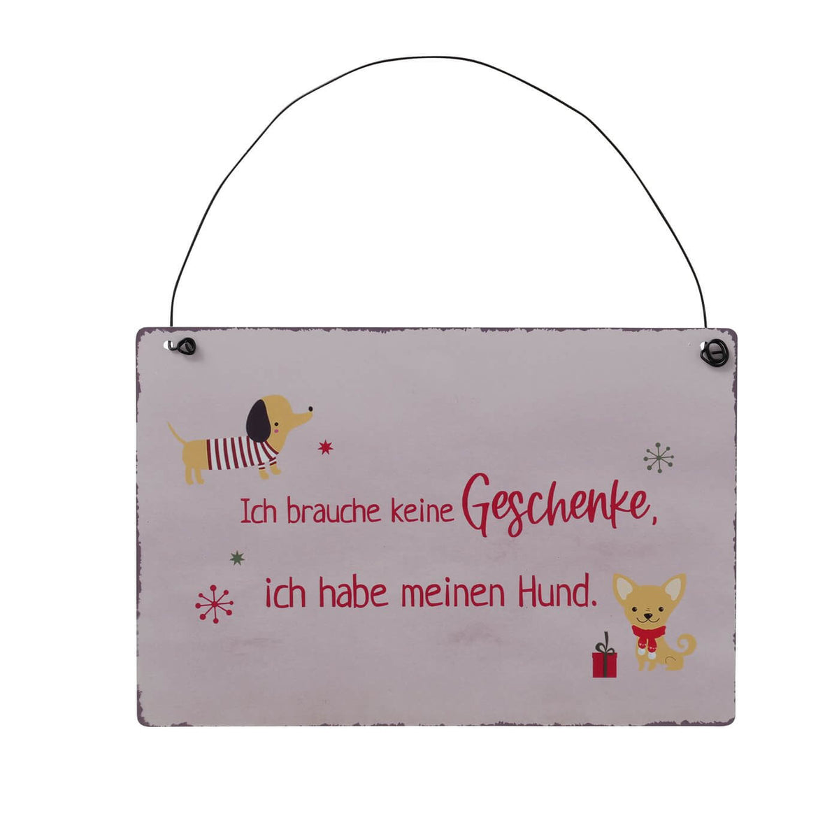 blechschild barney keine geschenke