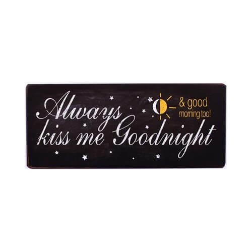 blechschild kiss me goodnight