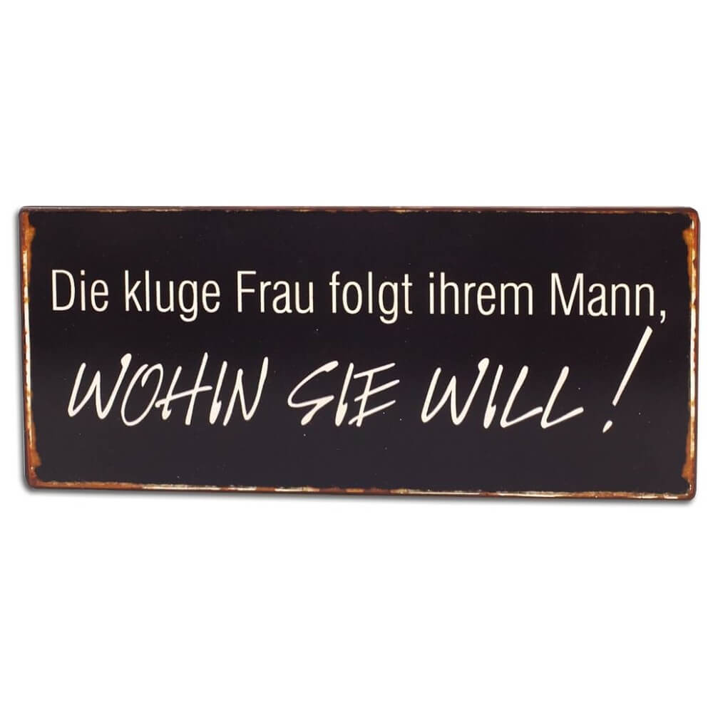 blechschild kluge frau