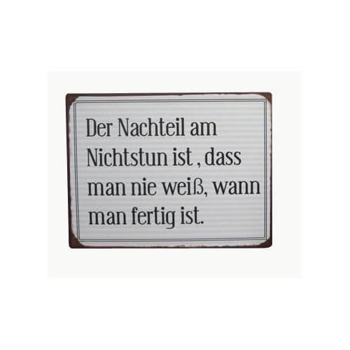blechschild nichtstun