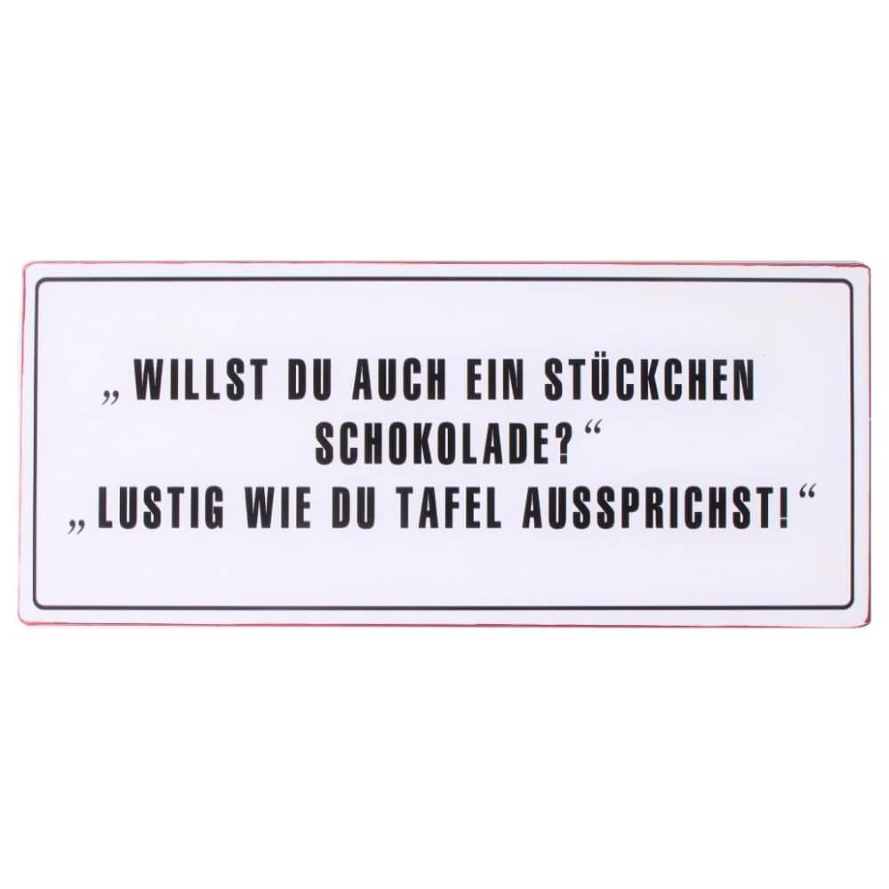 blechschild stckchen schokolade