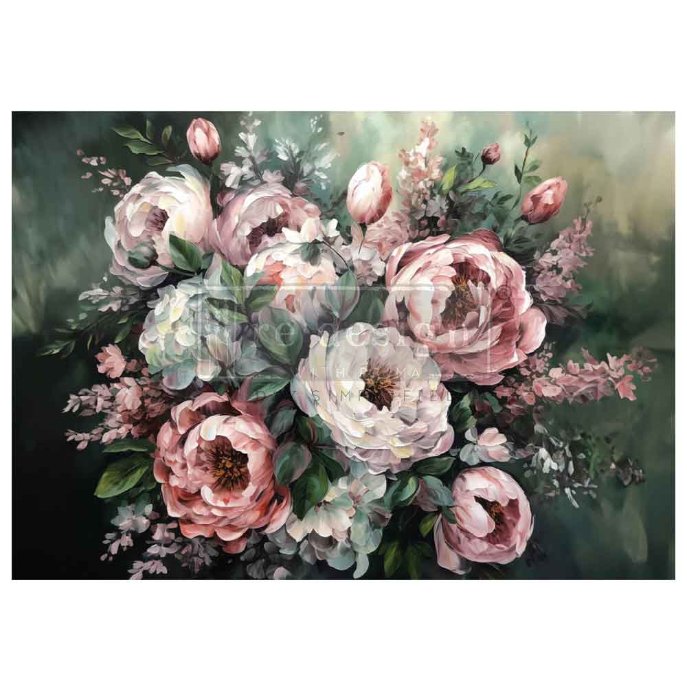 decoupage fiber mossy rose delight