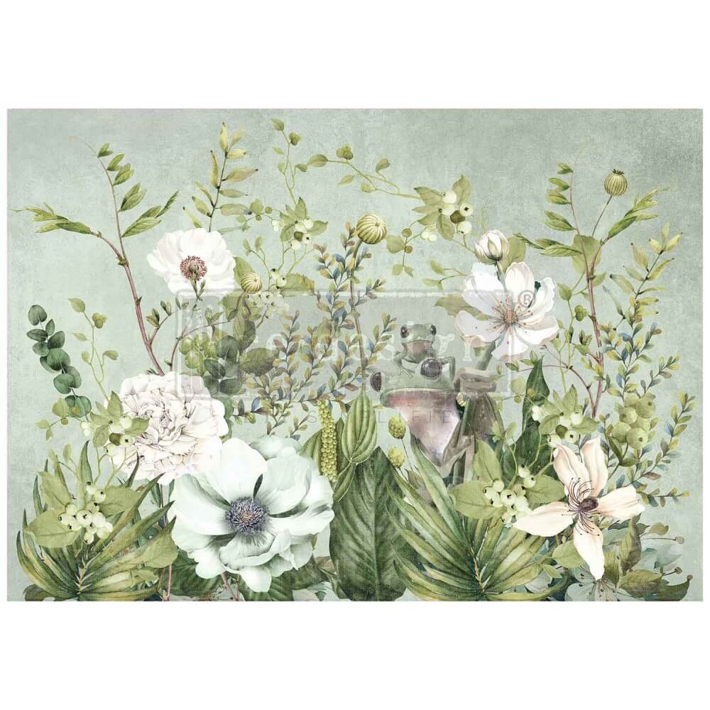 decoupage fiber papier froggy meadow greens