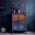 decoupage fiber papier rustic blue rust mood