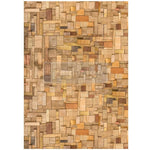 decoupage fiber wood cubism