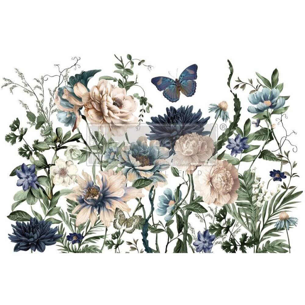 decoupage papier cerulean blooms I