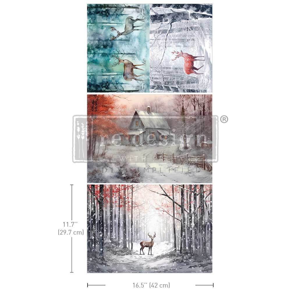 decoupage papier dashing through the pines
