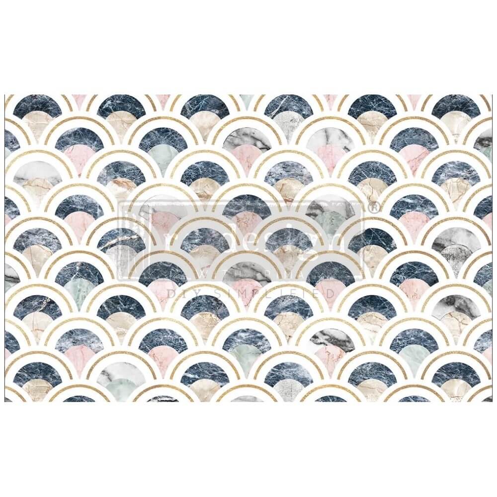 decoupage papier marbled scales