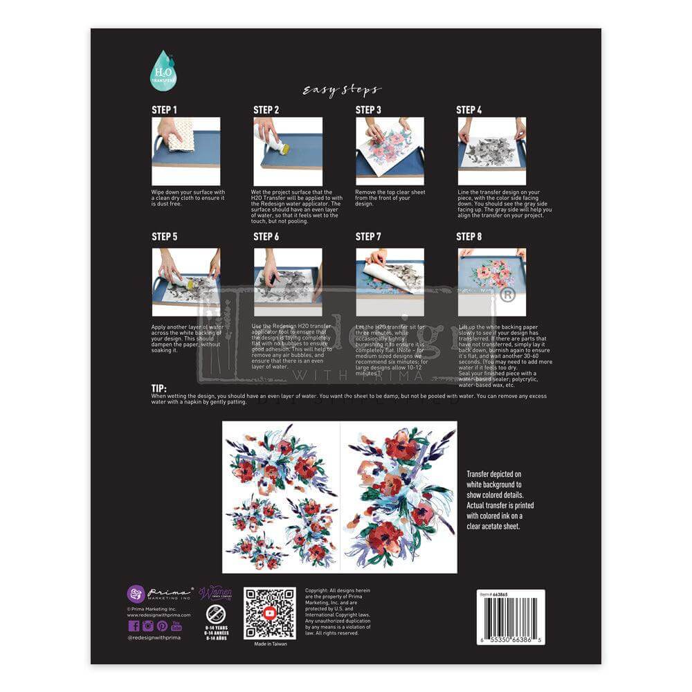 h2o transfer radiant blooms anleitung