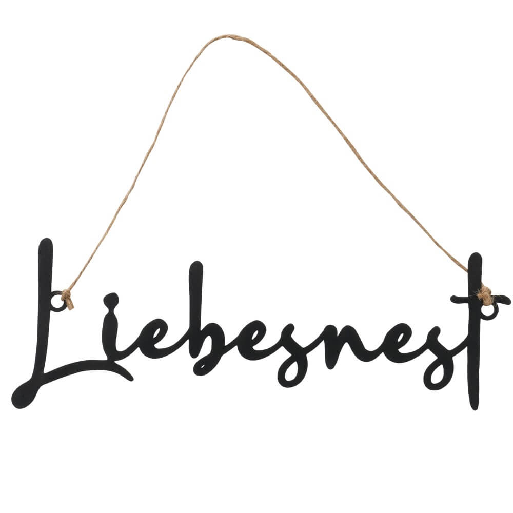hnge schriftzug liebesnest