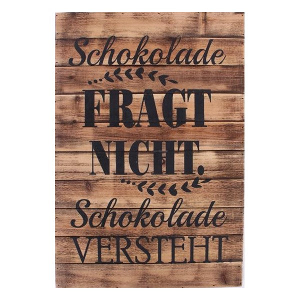 holzschild schokolade