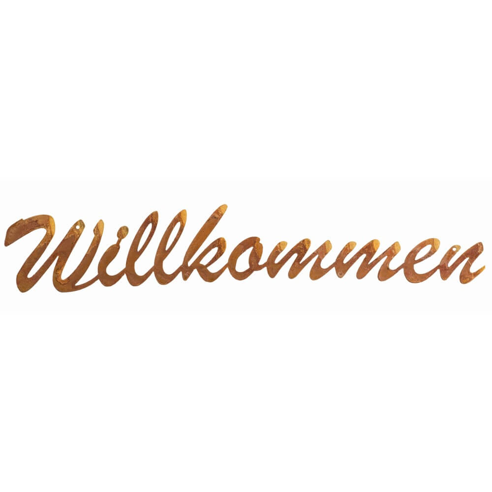 rosteisen schriftzug willkommen