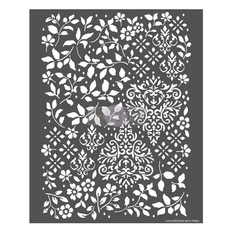 schablone-leaves-damask