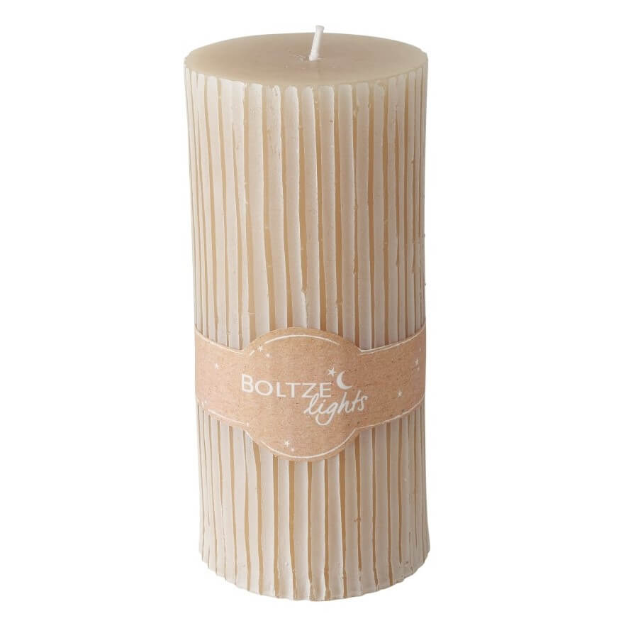 stumpenkerze-lamea-beige