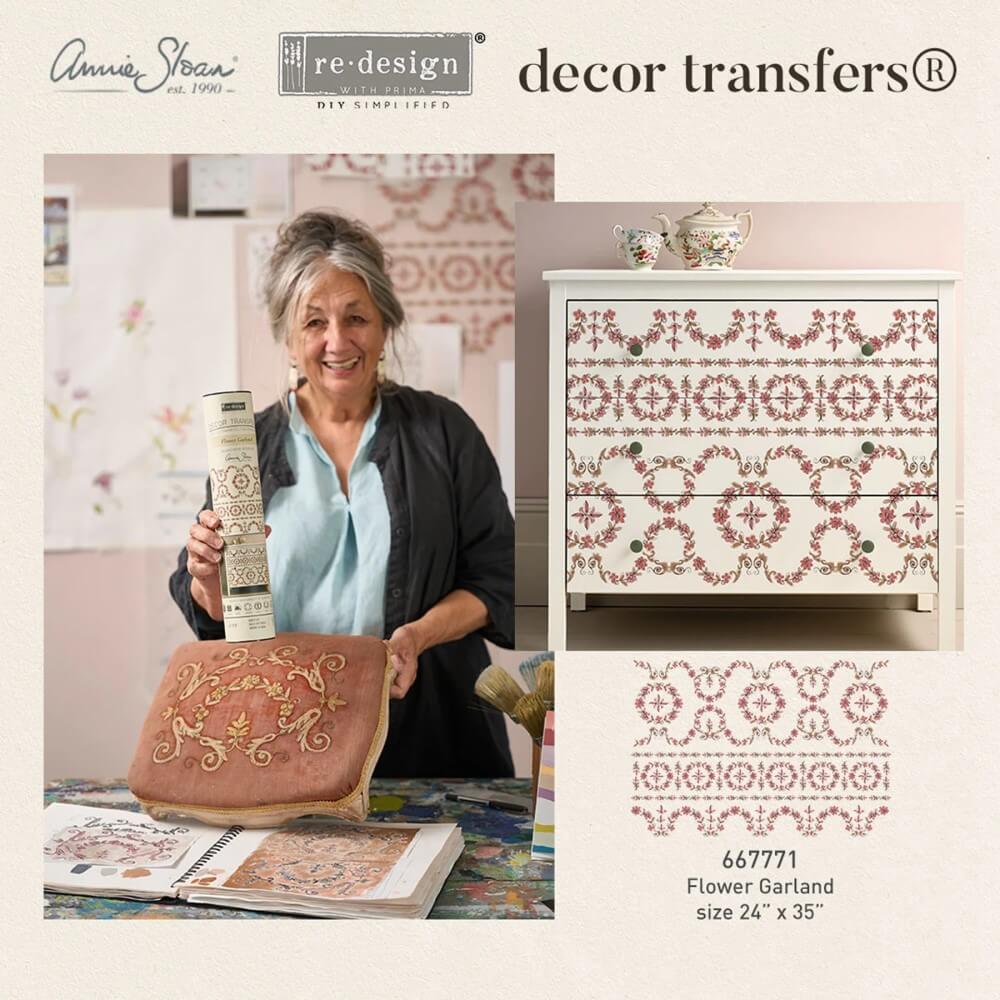 tranferfolie annie sloan flower garland mood2
