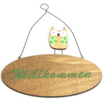 tuerschild-eule-willkommen-gruen