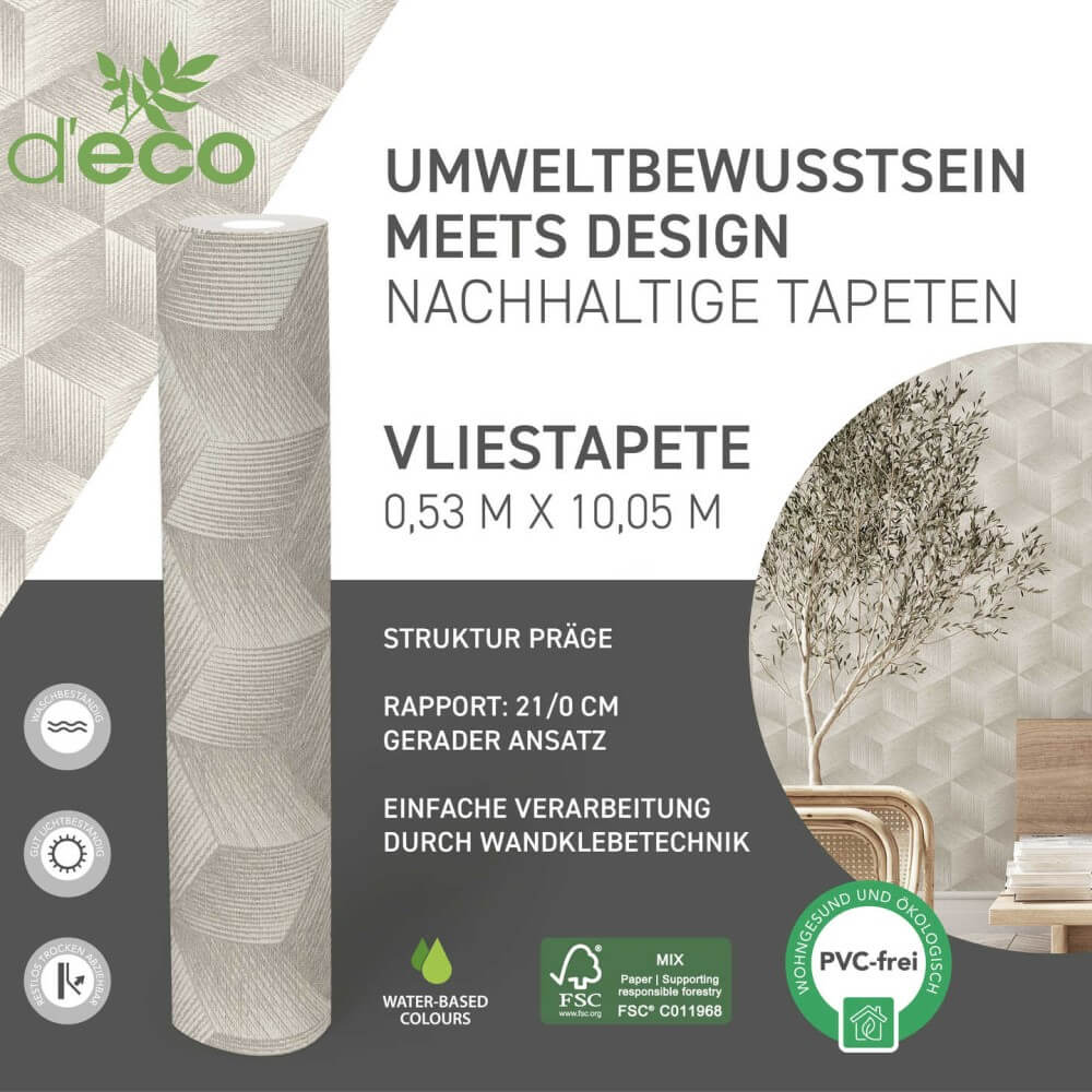vliestapete 3D wuerfelmuster 385061_11