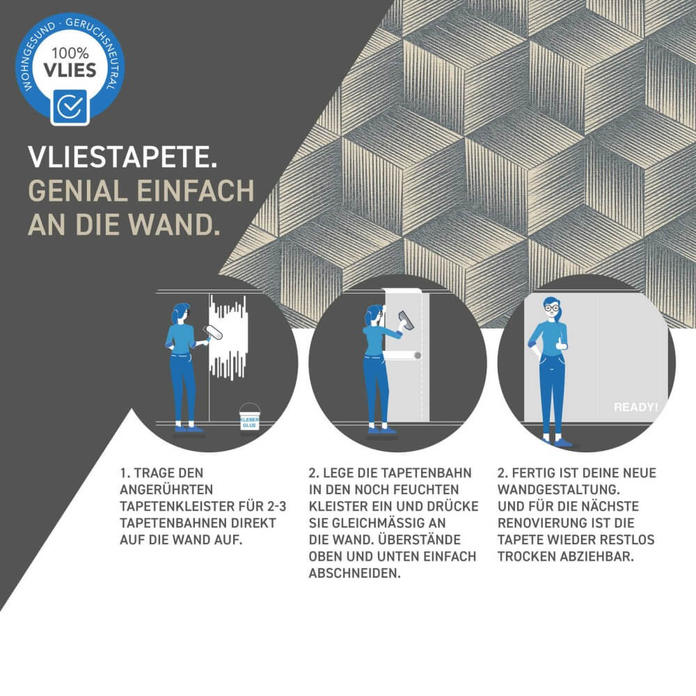 vliestapete 3D wuerfelmuster 385063_12