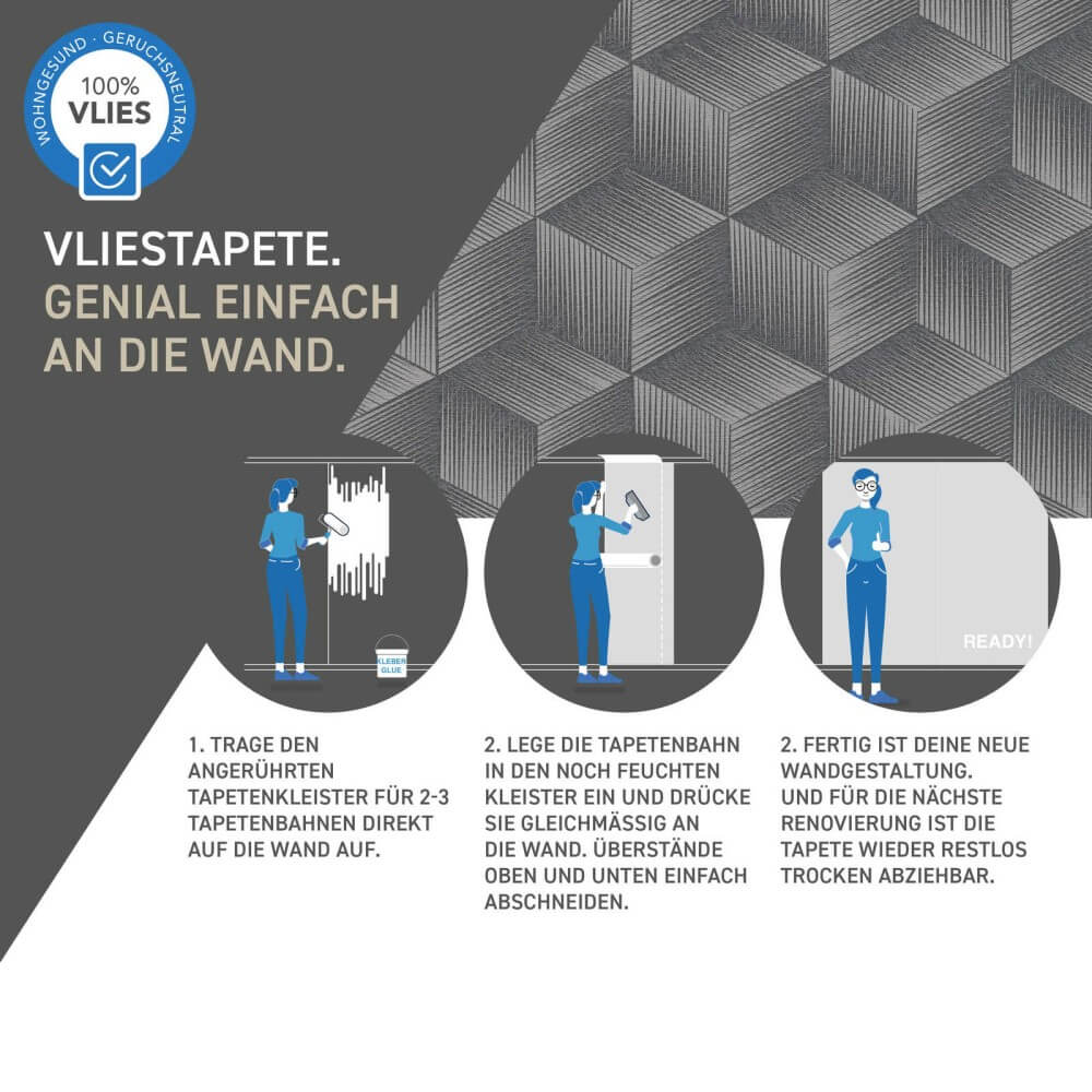 vliestapete 3D wuerfelmuster 385064_11