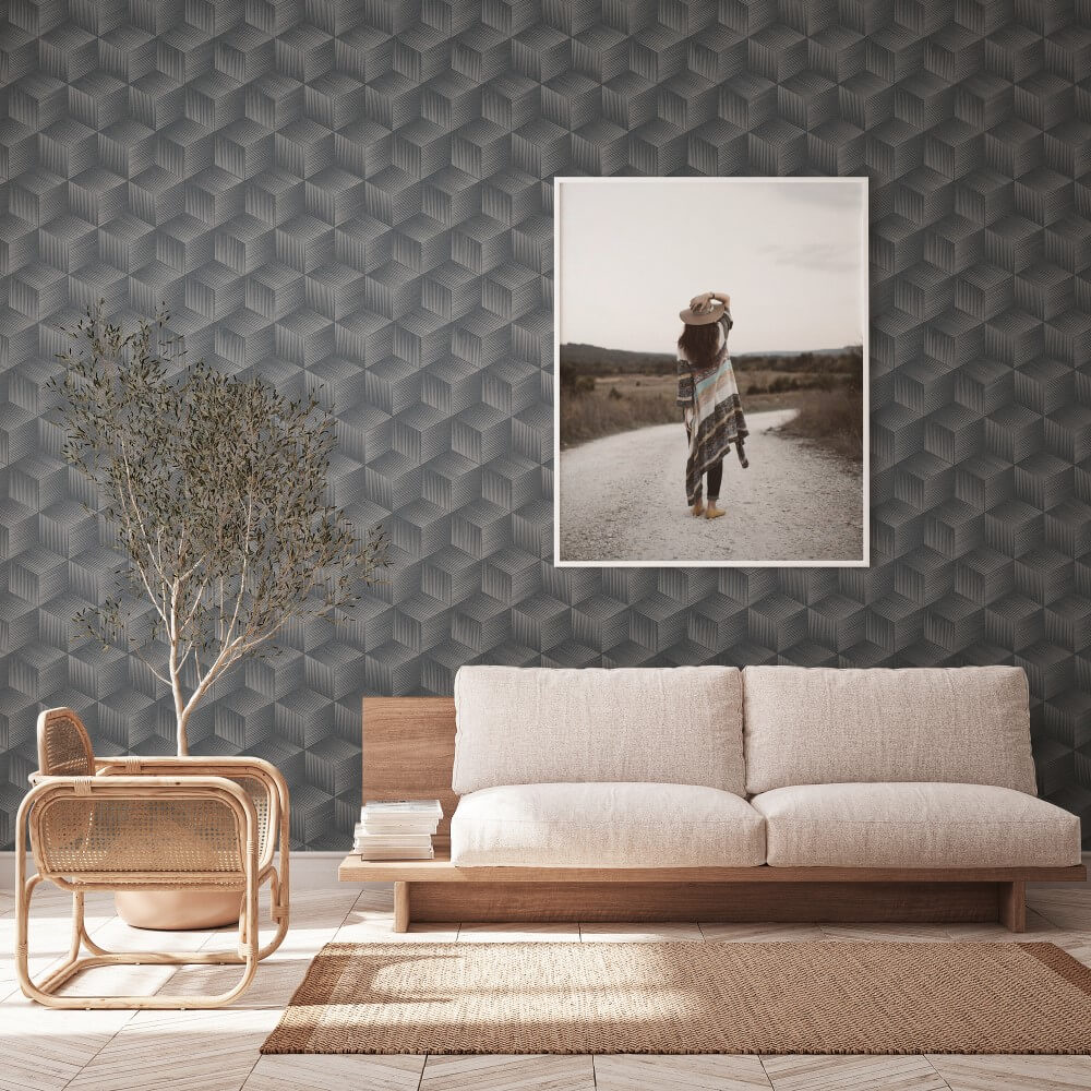 vliestapete 3D wuerfelmuster 385064_3