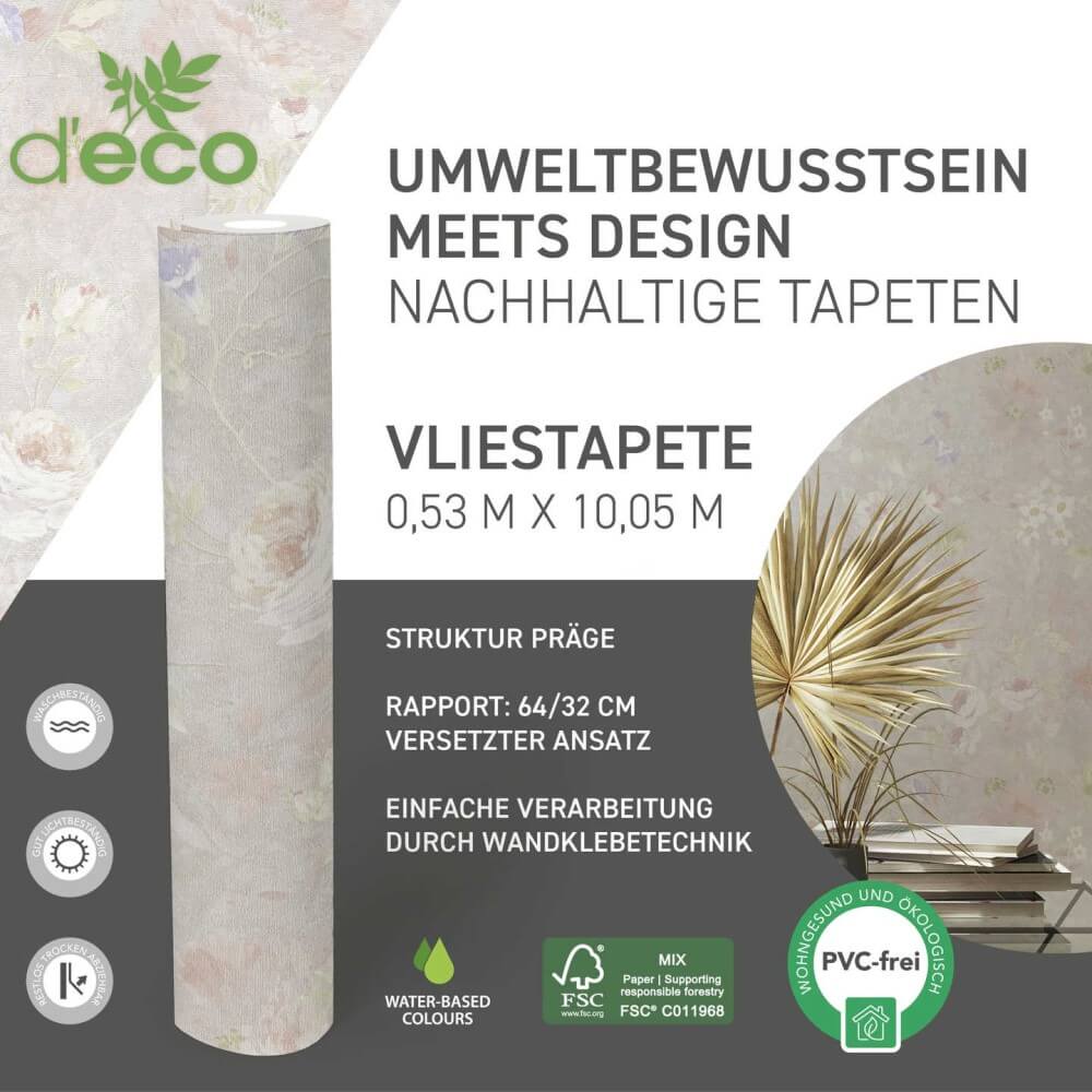 vliestapete natural living blumenmuster 386364_11