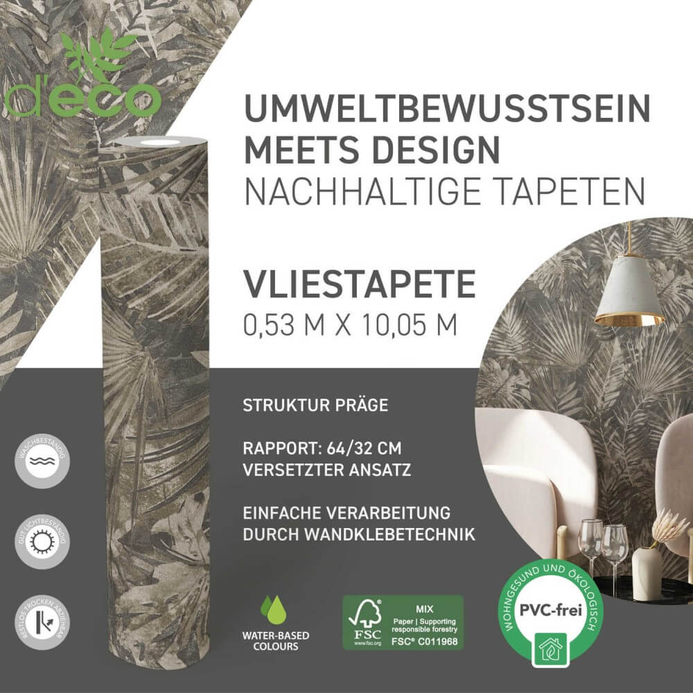 vliestapete natural living dschungelbltter 386383_10